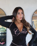 Dermearne iamgia Slim shoulder monogram print bright thread design slim hooded zipper short jacket trouser suit