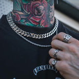 Dermearne Rope Cuban Chain Necklace Men Fashion Temperament Stainless Steel Choker Link Chain Necklace For Men Jewelry Gift