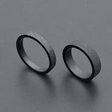 Dermearne Simple 3mm 5mm Woman Men's Couple Black Titanium Ring Matte Finished Finger Ring Jewelry for Male Wedding Bands Gift