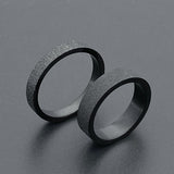 Dermearne Simple 3mm 5mm Woman Men's Couple Black Titanium Ring Matte Finished Finger Ring Jewelry for Male Wedding Bands Gift