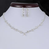 Dermearne Fashion Silver Color Crystal Tennis Choker Necklace Set Earrings Factory Price Wedding Bridal Bridesmaid African Jewelry Sets