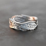 Dermearne Charm Women Wings Rings Metal Silver Color Romantic Girl Gift Pterodactyl Ring for Party Ladies Fashion Men Jewelry