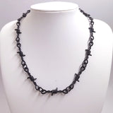 Dermearne Hot/Small Wire Brambles Iron Black Choker Necklace Men Hip-hop Gothic Punk Style Barbed Wire Little Thorns Chain Choker Gifts