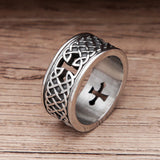 Dermearne  Unique Nordic Vikings Amulet Ring Men's Fashion Vintage Stainless Steel Celtic Knot Biker Ring Amulet Jewelry Gift Wholesale