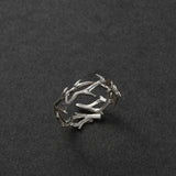 Dermearne Punk Irregular Thorns Couple Rings Retro Hip-hop Personality Adjustable Finger Ring for Men Women Lovers Jewelry Gifts