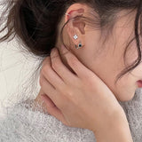 Dermearne New Silver Color Small Heart Hoop Earrings for Women Black Heart Cartilage Ear Piercing Jewelry Pendientes Hombre Mujer