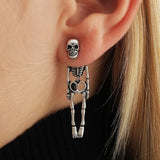 Dermearne New Halloween Skull Skeleton Drop Earrings for Women Fashion Punk Charm Ghost Spider Web Dangle Earrings Jewelry Gift