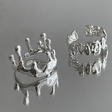 Dermearne Gothic Irregular Cross Star Ring Women New Design Multilayer Punk Zircon Star Tail Open Rings Party Jewelry Gift