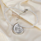 Dermearne New Golden Conch Pendant Necklace for Holiday