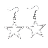 Dermearne New Fashion Handmade Simple Design Antique Silver Color Hollow Star Pendant Earrings Women Best-selling Drop Earrings