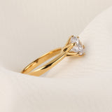 Dermearne Classic Stainless Steel Wedding Engagement Ring for Women Brilliant Cubic Zirconia Crystal Proposal Ring Anniversary Jewelry