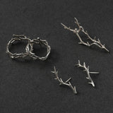 Dermearne Punk Irregular Thorns Couple Rings Retro Hip-hop Personality Adjustable Finger Ring for Men Women Lovers Jewelry Gifts
