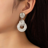 Dermearne Geometric Metal Earrings For Women Fancy Simple New Design Large Punk Jewelry Trendy Fashion Accessories Giifts Party