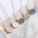 Dermearne Colorful Moon Star Lightning Pendant Necklaces For Women Girls Enamel Fashion Party Daily Jewelry Trendy Clavicle Chain Necklace