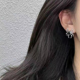 Dermearne  Gothic Retro Old Spider Zircon Earrings Women Fashion Design Black Zircon Earring Party Jewelry Gifts Wholesale