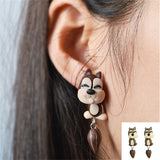 Dermearne New Fashion Handmade Cartoon 3D Polymer Clay Animal Earrings Women Cute Cat Stud Earring Ear Stud Jewelry Girls