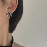 Dermearne  Gothic Retro Old Spider Zircon Earrings Women Fashion Design Black Zircon Earring Party Jewelry Gifts Wholesale