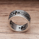 Dermearne  Unique Nordic Vikings Amulet Ring Men's Fashion Vintage Stainless Steel Celtic Knot Biker Ring Amulet Jewelry Gift Wholesale