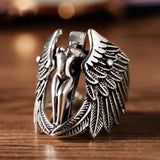 Dermearne Retro Fashion Totem Cross Animal Eagle  Personality Unicorn Rings