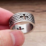 Dermearne  Unique Nordic Vikings Amulet Ring Men's Fashion Vintage Stainless Steel Celtic Knot Biker Ring Amulet Jewelry Gift Wholesale