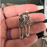 Dermearne New Halloween Skull Skeleton Drop Earrings for Women Fashion Punk Charm Ghost Spider Web Dangle Earrings Jewelry Gift